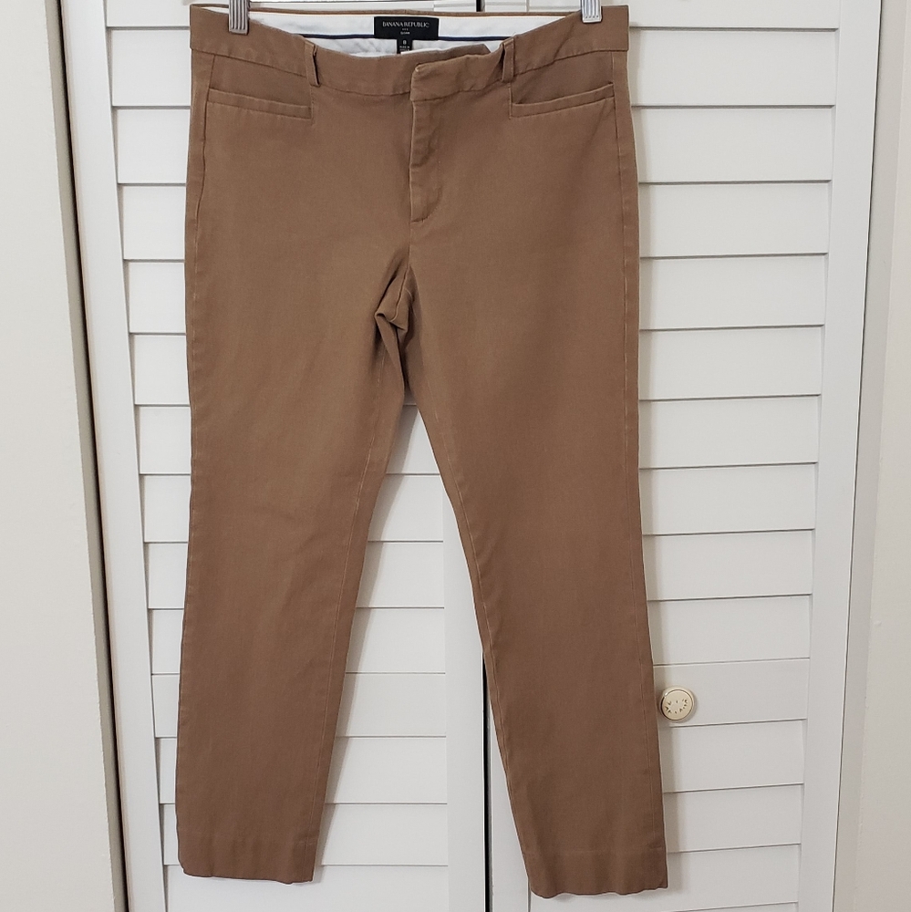 Banana Republic Women's Sloan Pants Beige Camel Size 8 - Picture 3 of 14